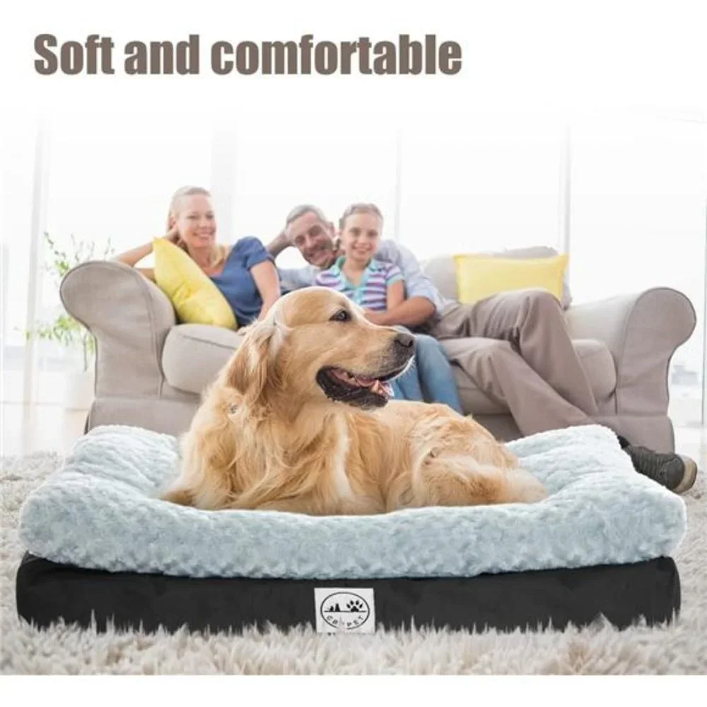 Orthopedic Dog Bed, Washable Dog Bed with Egg Foam Support, Waterproof Dog Bed